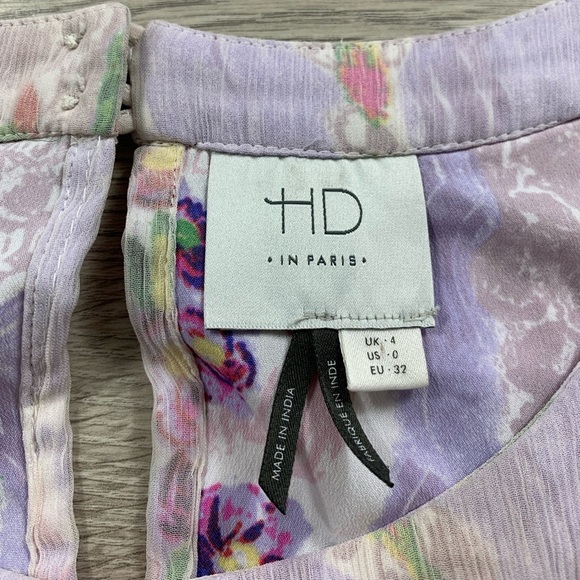 Anthropologie HD in Paris Ivory Ombre Chiffon Dress - Picture 8 of 14